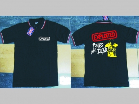 Exploited - Punks not Dead   polokošela s rôznofarebným lemovaním okolo límčekov a rukávov na výber podľa vášho želania!